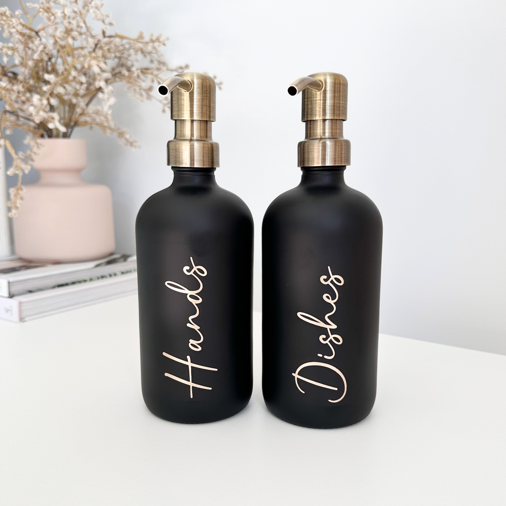 500ml Black Glass Pump Bottle
