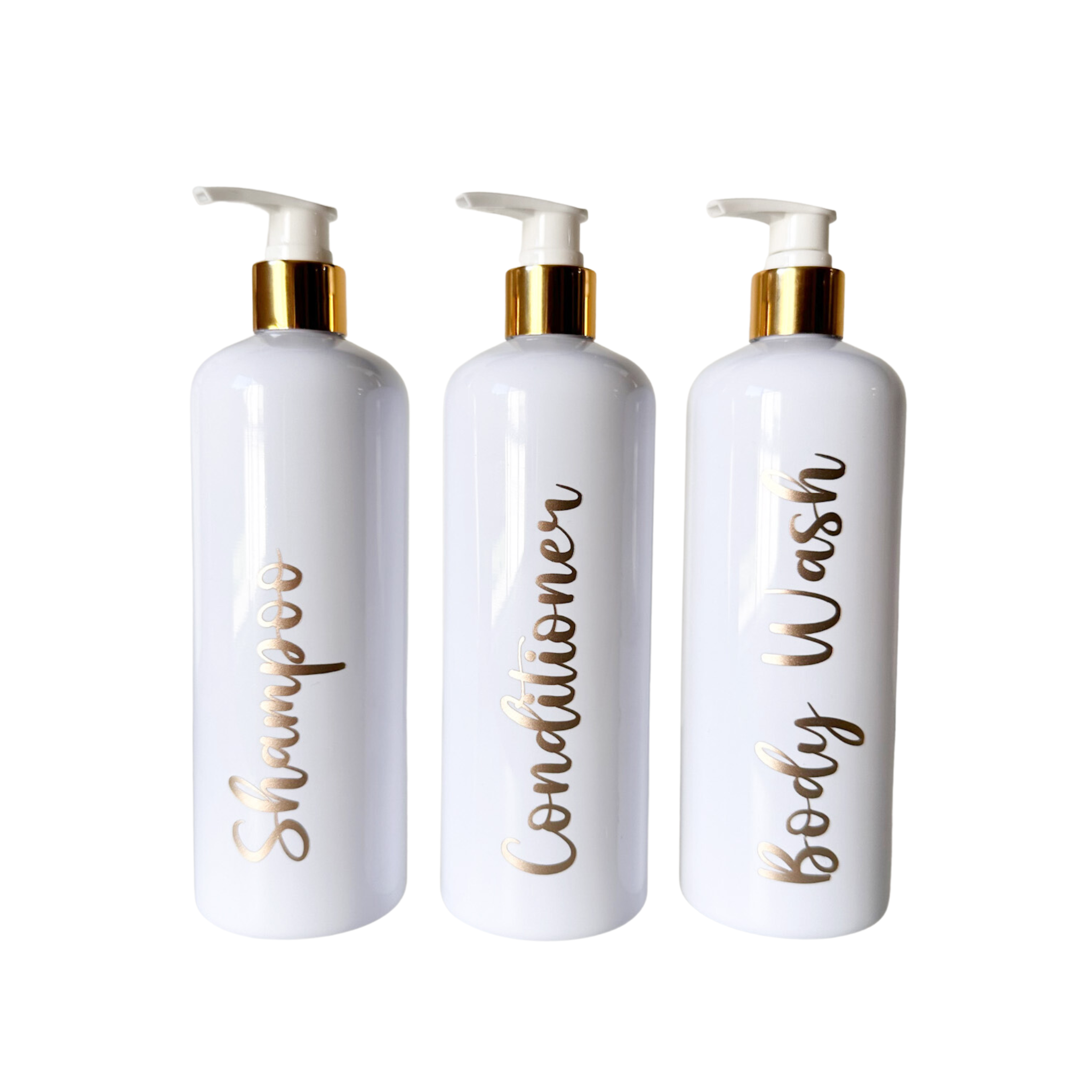500ml White Pump Bottles including labels