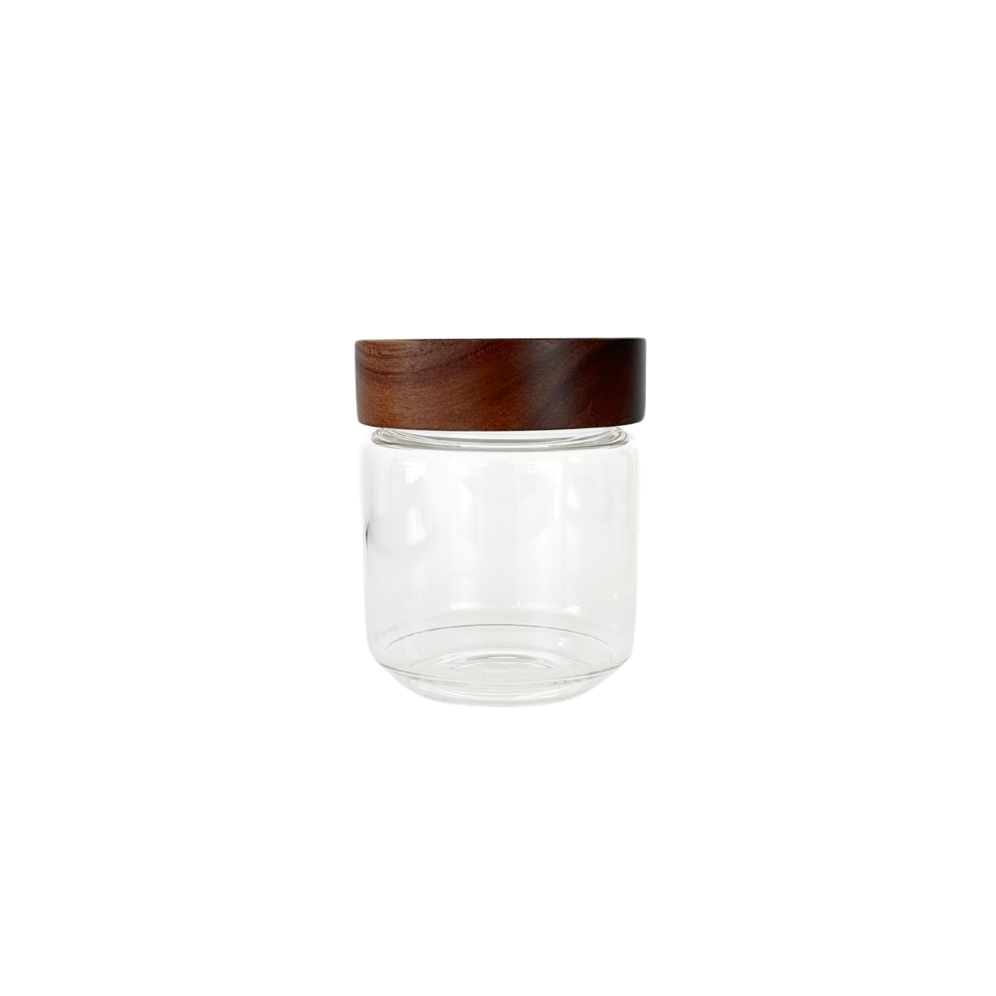 Acacia Lid Glass Jar - Small