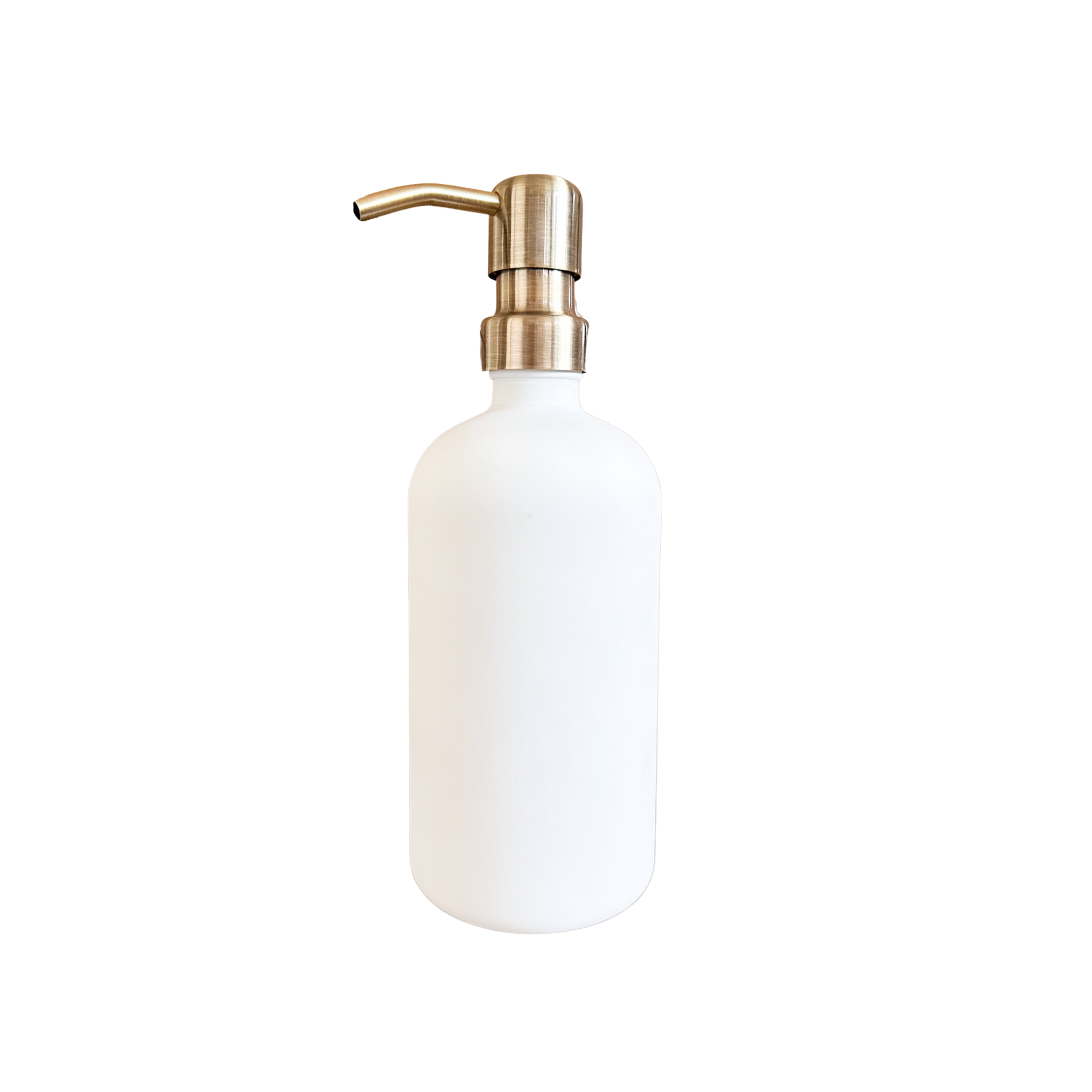 2pcs 500ml White Glass Pump Bottle including label