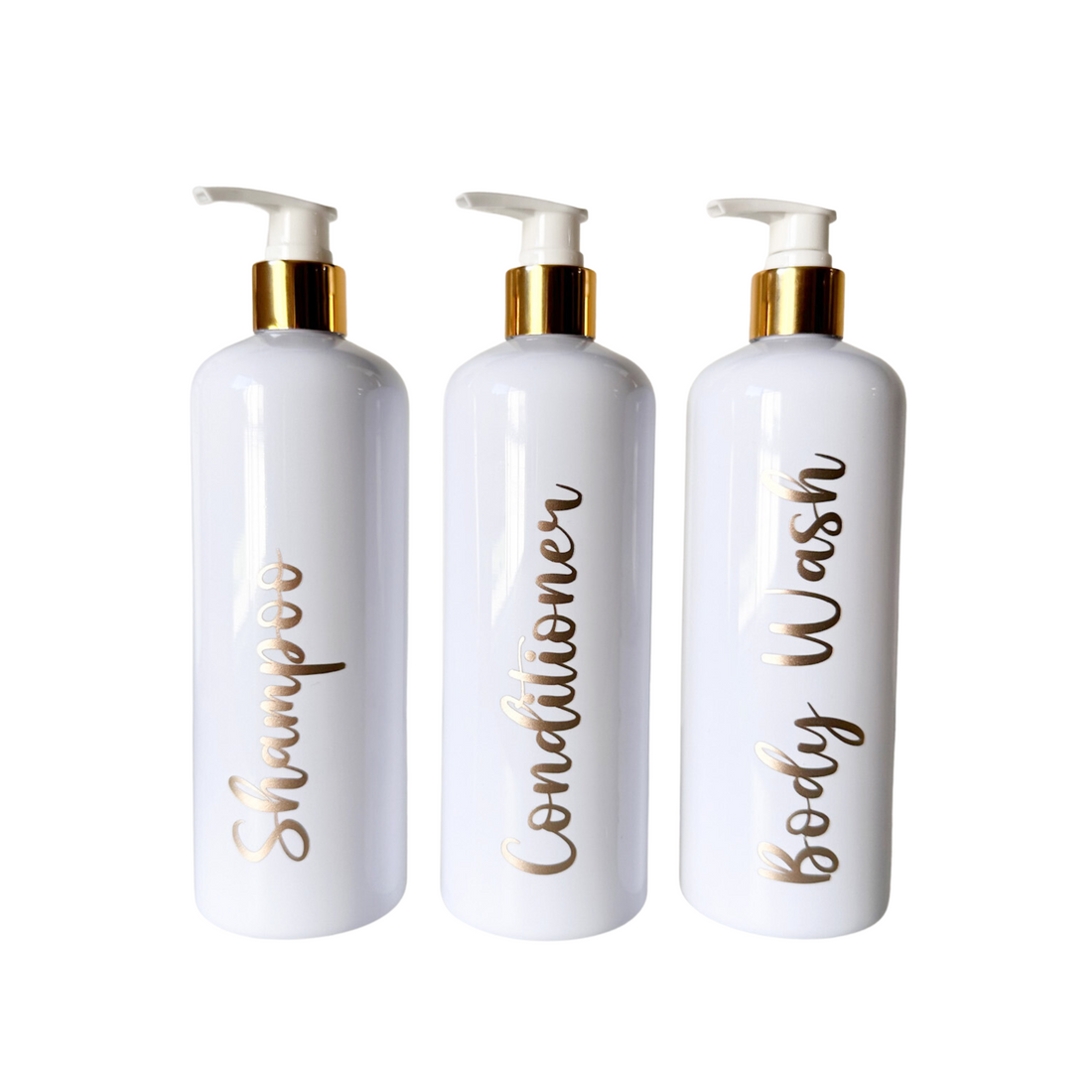 500ml White Pump Bottles including labels