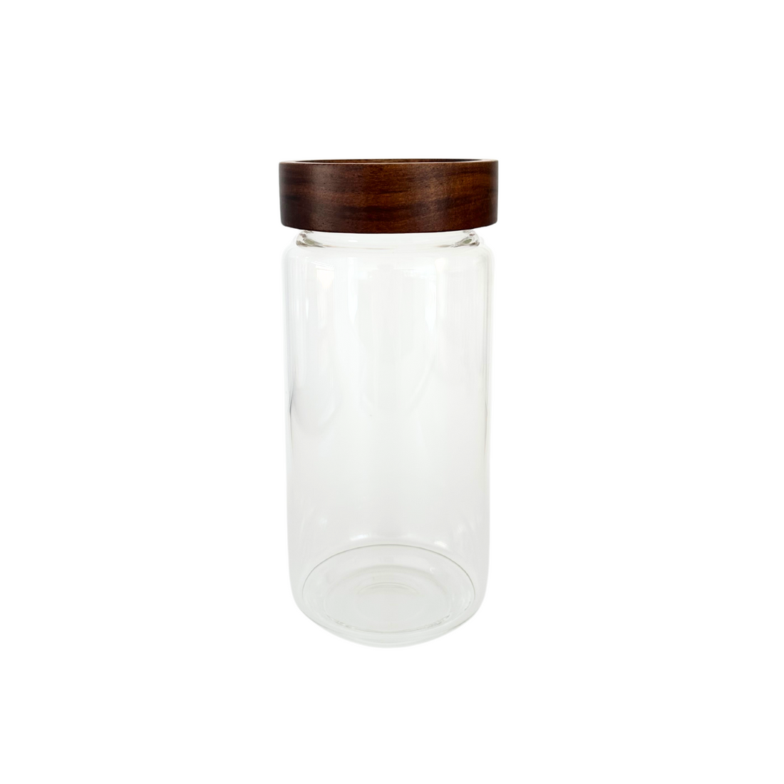 Acacia Lid Glass Jar - Large