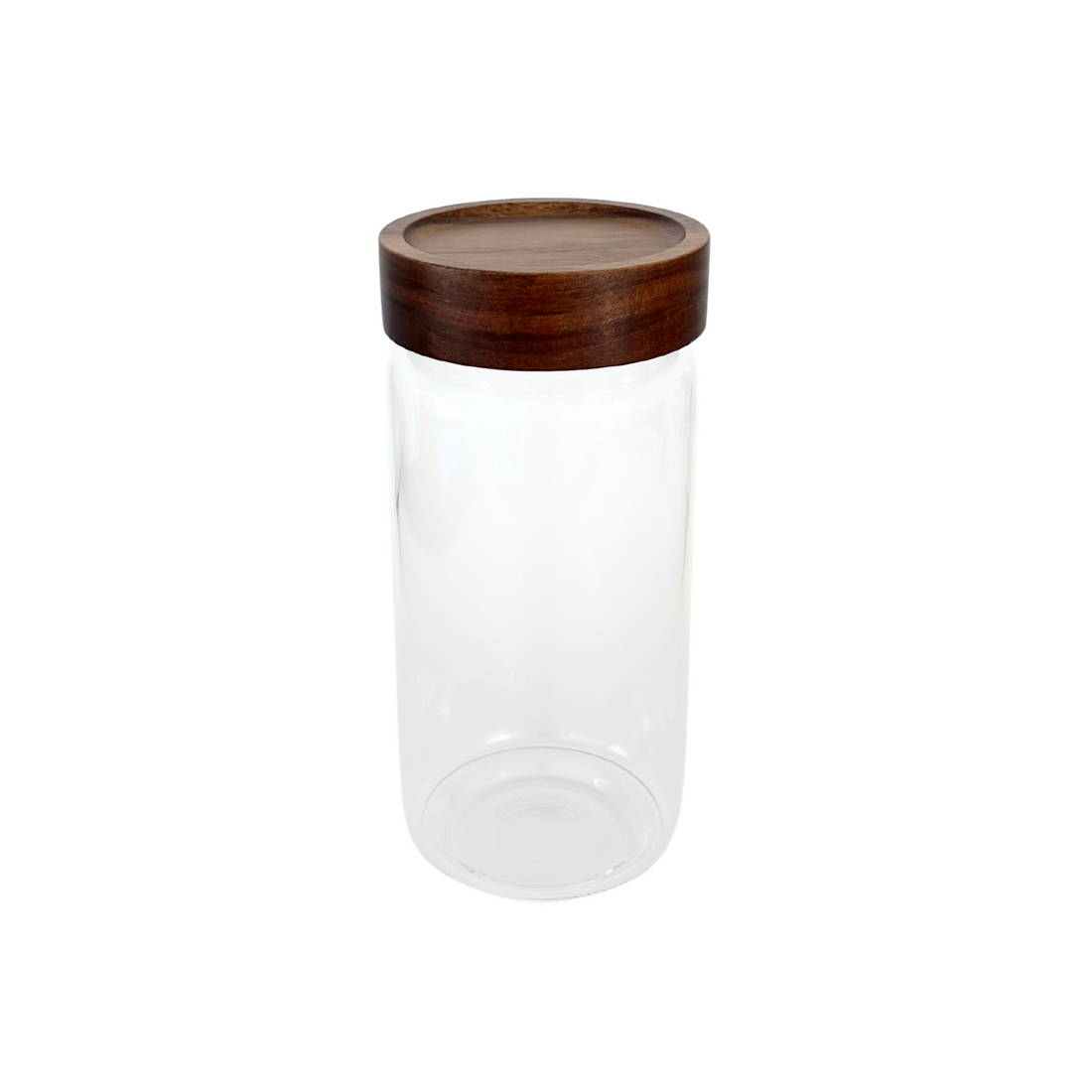 Acacia Lid Glass Jar - Large