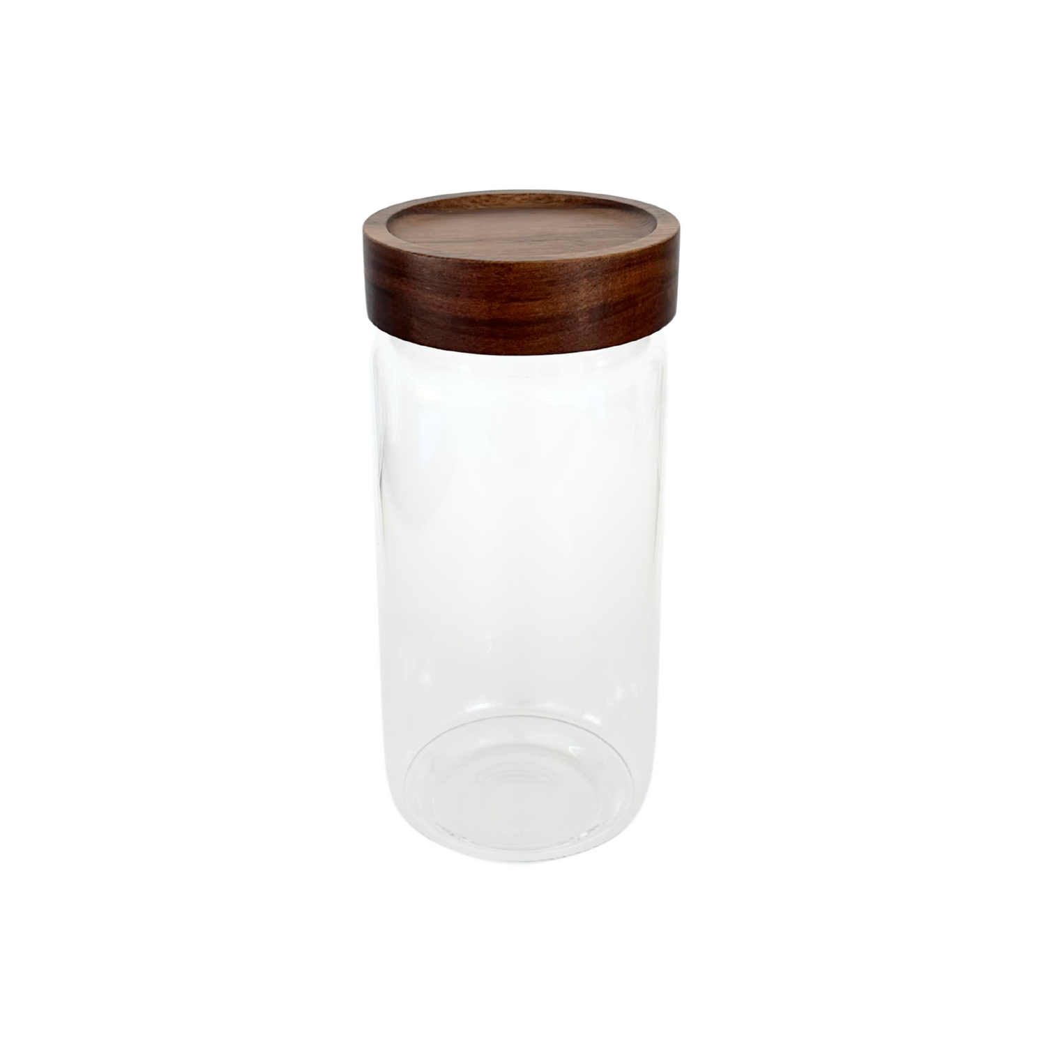 Acacia Lid Glass Jar - Large
