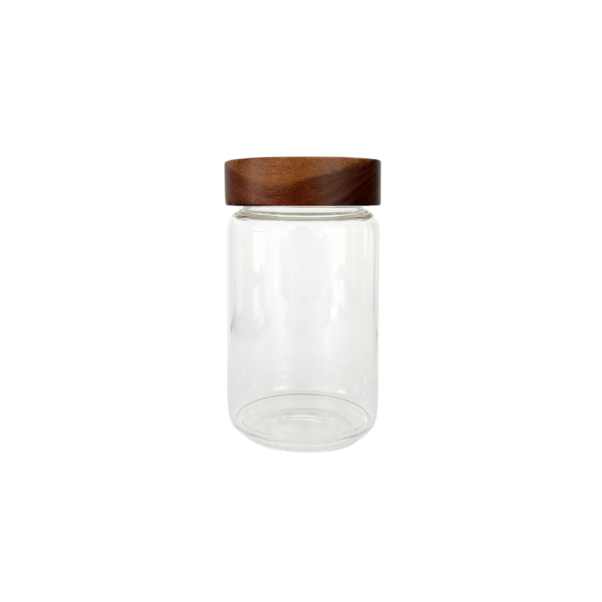 Acacia Lid Glass Jar - Medium