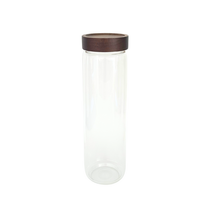 Acacia Lid Glass Jar - Tall