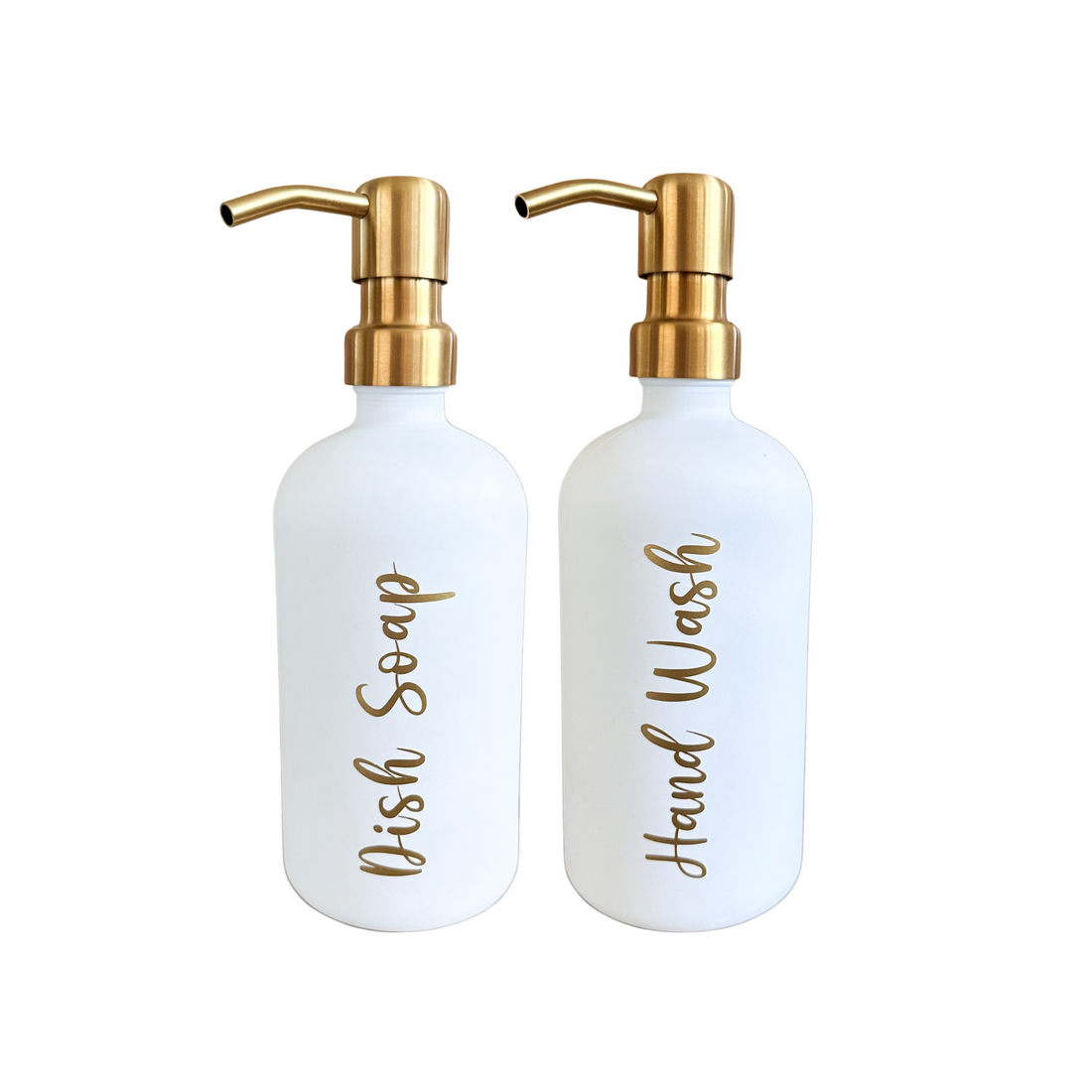 2pcs 500ml White Glass Pump Bottle including label