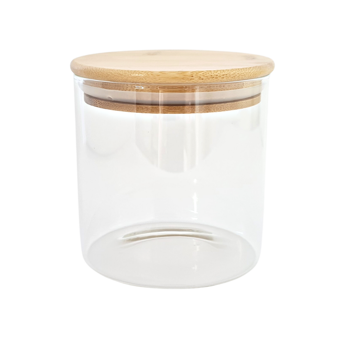 Glass storage jar w/bamboo lid 550ml